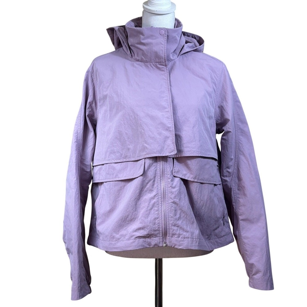 Lululemon Always Effortless Jacket Purple Lilac Hooded Windbreaker Size 10